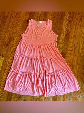 Zenana Outfitters Pink Tiered Tank Dress